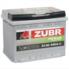 Аккумулятор ZUBR Premium / 63Ah / 640А / Прямая полярность